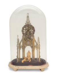 An English Brass Sir Walter Scott Memorial Skeleton Clock