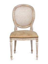 A Set of Ten Louis XV Style Painted Dining Chairs