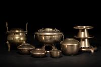 A Chinese Copper Hotpot Set