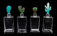 A Set of Four Daum Pate-de-Verre Cactus Stopper Decanters — 20TH CENTURY