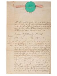 [SLAVERY & ABOLITION]. Manuscript court document related to the sale of an enslaved woman named "Frances," Fayette County, TX, 1857.