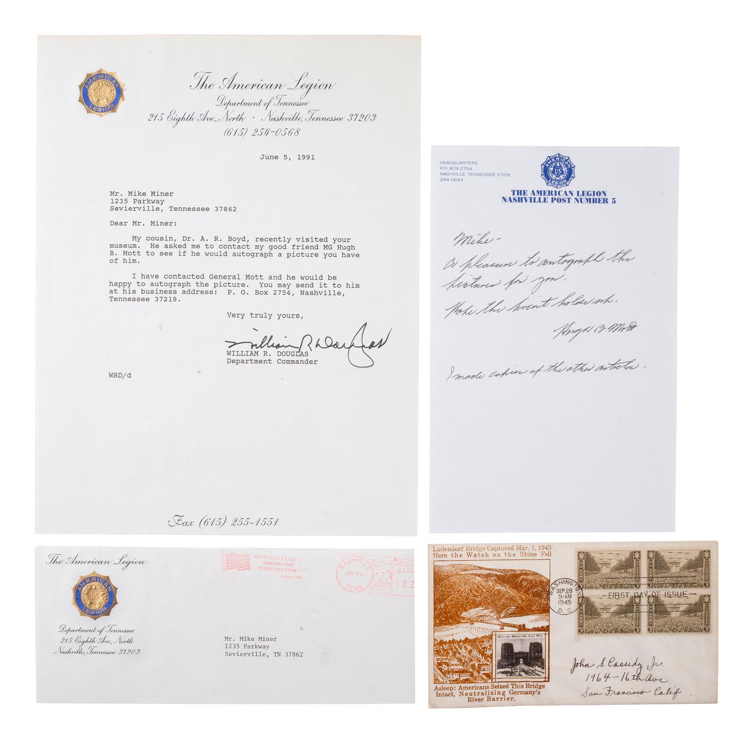 [WWII]. Signatures from veterans of the Battle of the Bulge and Battle of Remagen Bridge.
