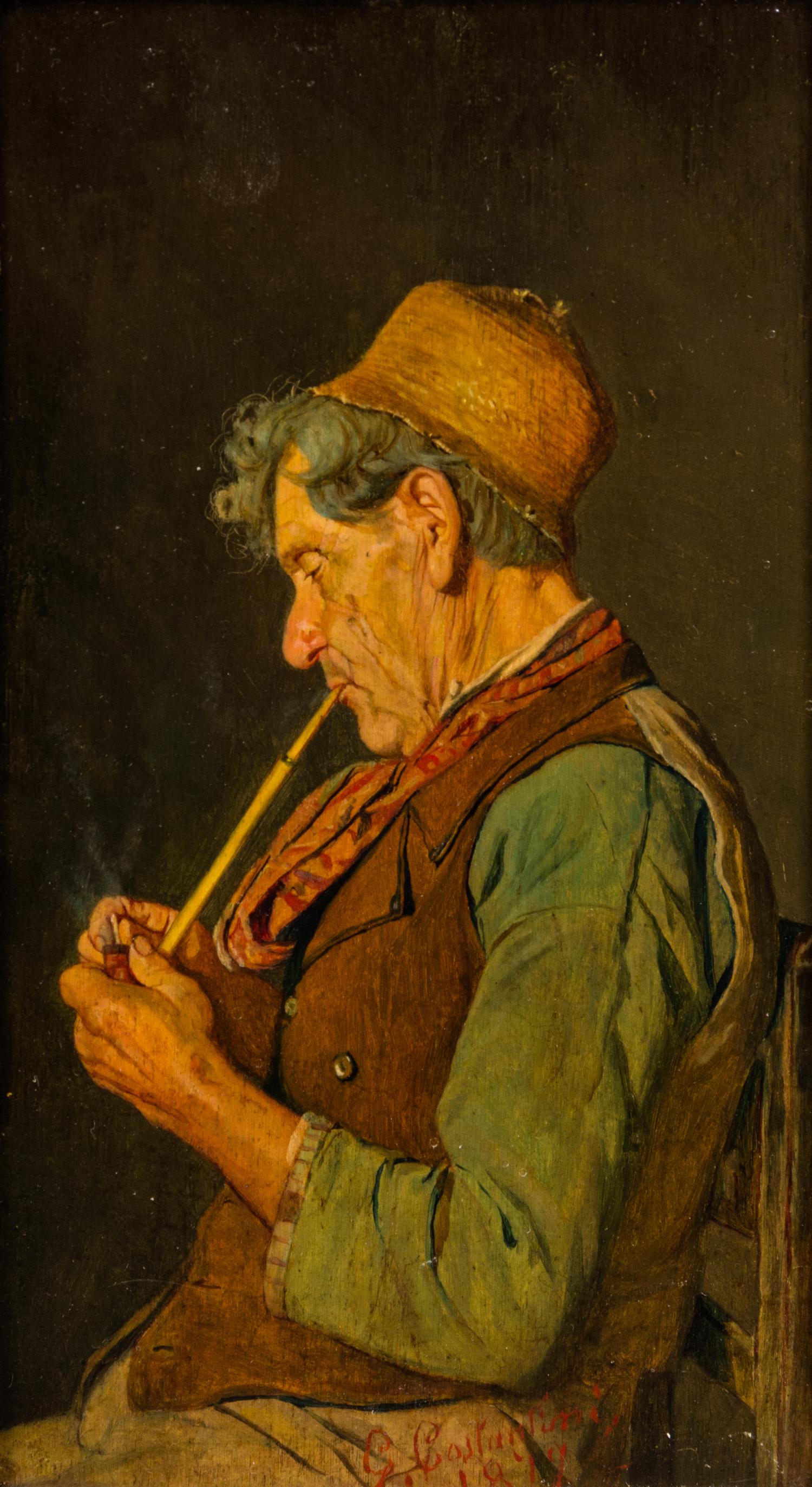 Giuseppe Costantini, (Italian, 1844-1894), The Pipe Lighter, 1879