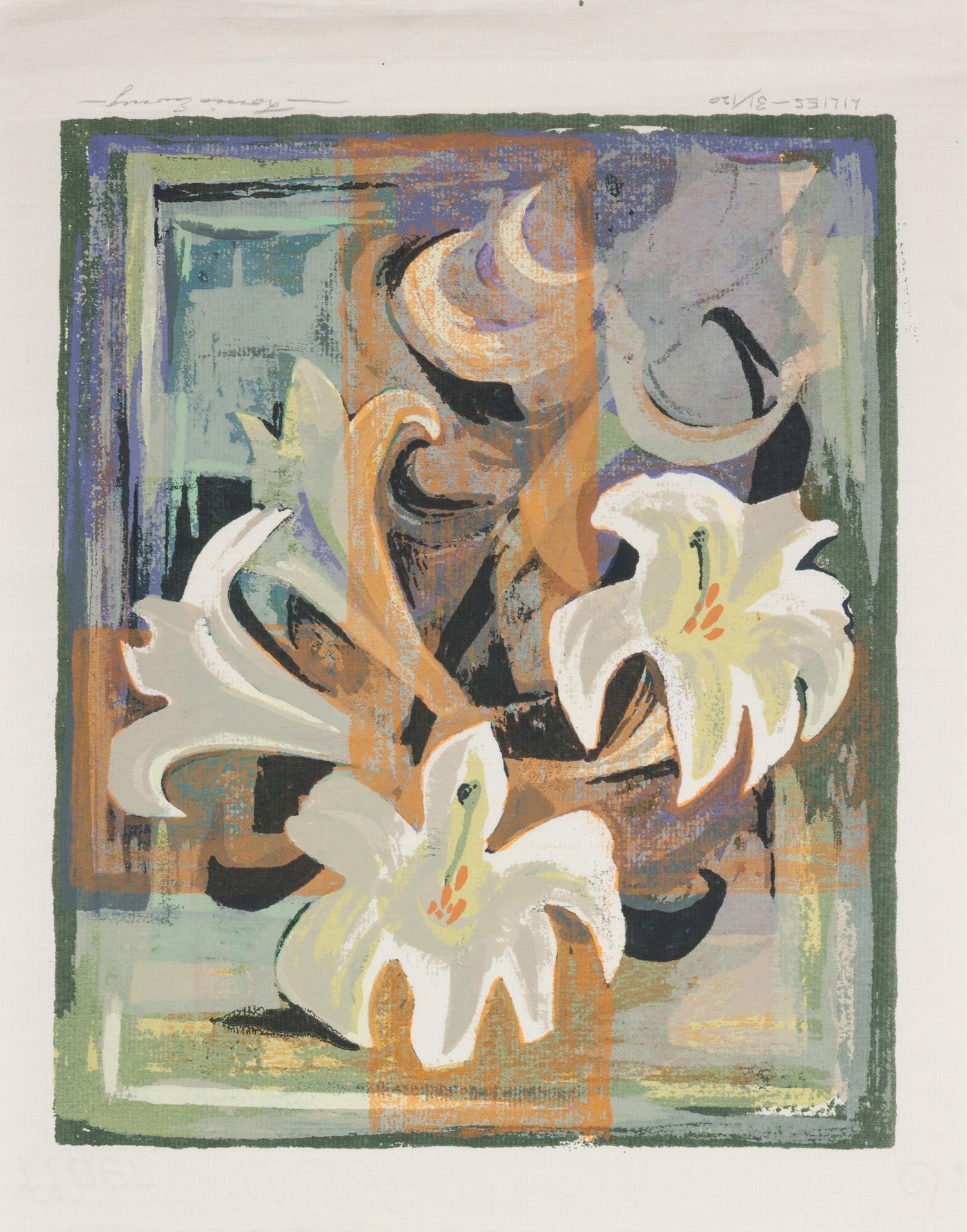 Five Works: Bishop's Chapel, edition 25/130; Spring Pastures , edition 23/130; Lilies , edition 31/120; New Mexico Village , edition 63/115; The Beaver Pond