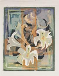Five Works: Bishop's Chapel, edition 25/130; Spring Pastures , edition 23/130; Lilies , edition 31/120; New Mexico Village , edition 63/115; The Beaver Pond