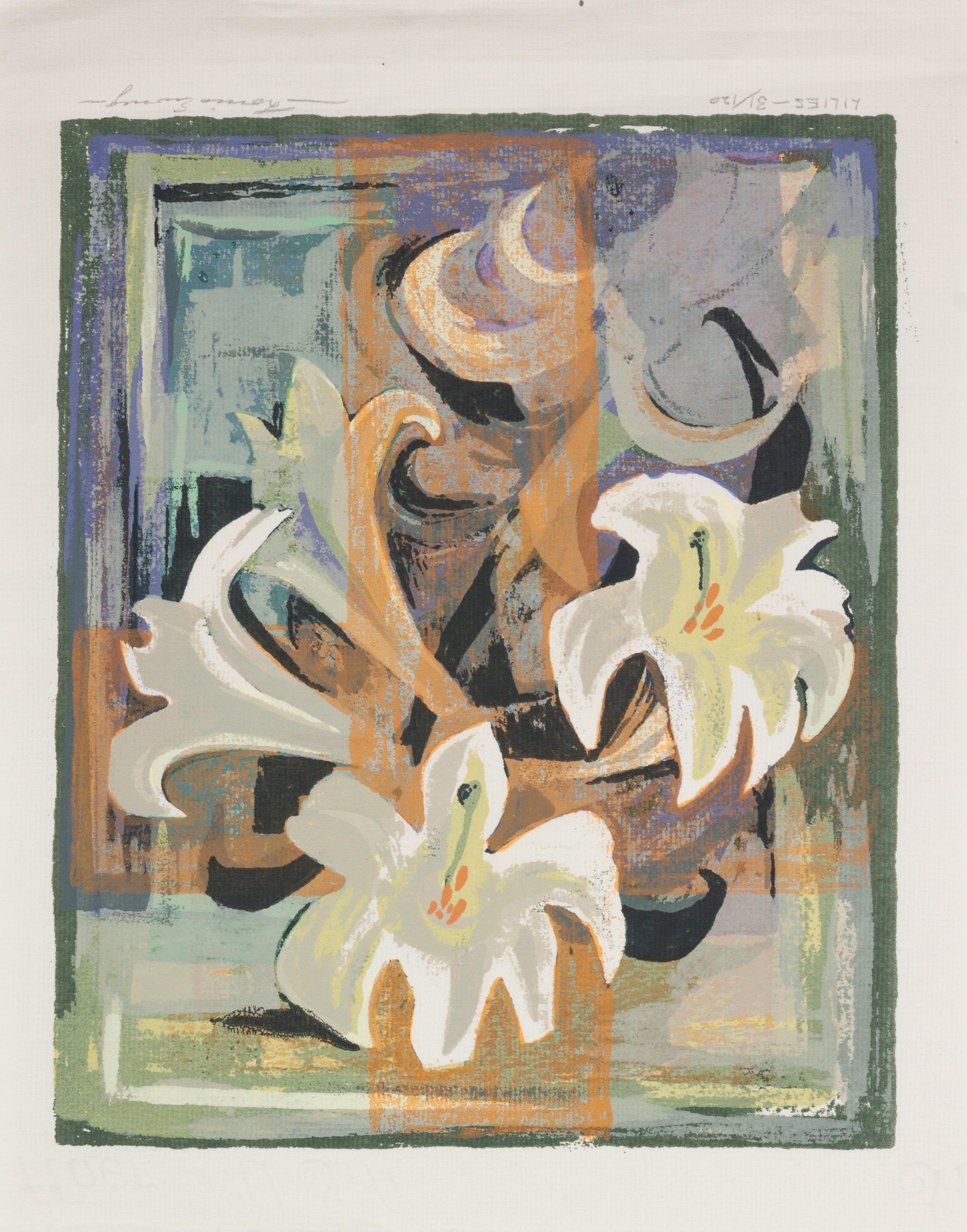 Five Works: Bishop's Chapel, edition 25/130; Spring Pastures , edition 23/130; Lilies , edition 31/120; New Mexico Village , edition 63/115; The Beaver Pond