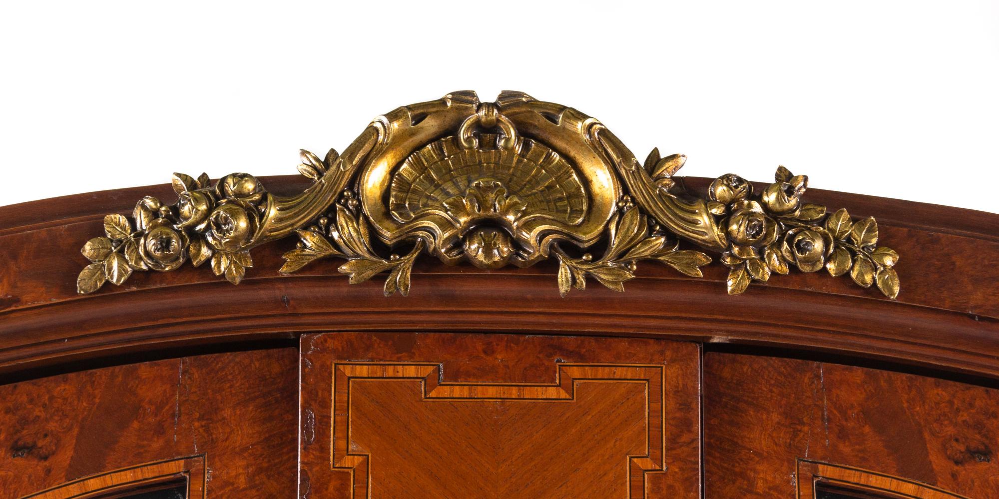A French Gilt Bronze Mounted Burlwood and Kingwood Armoire