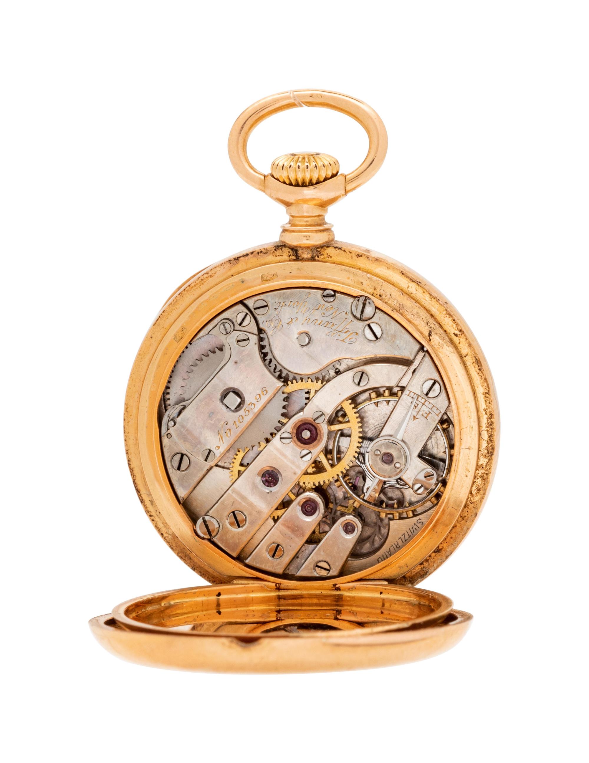 TIFFANY & CO., 18K YELLOW GOLD OPEN FACE POCKET WATCH