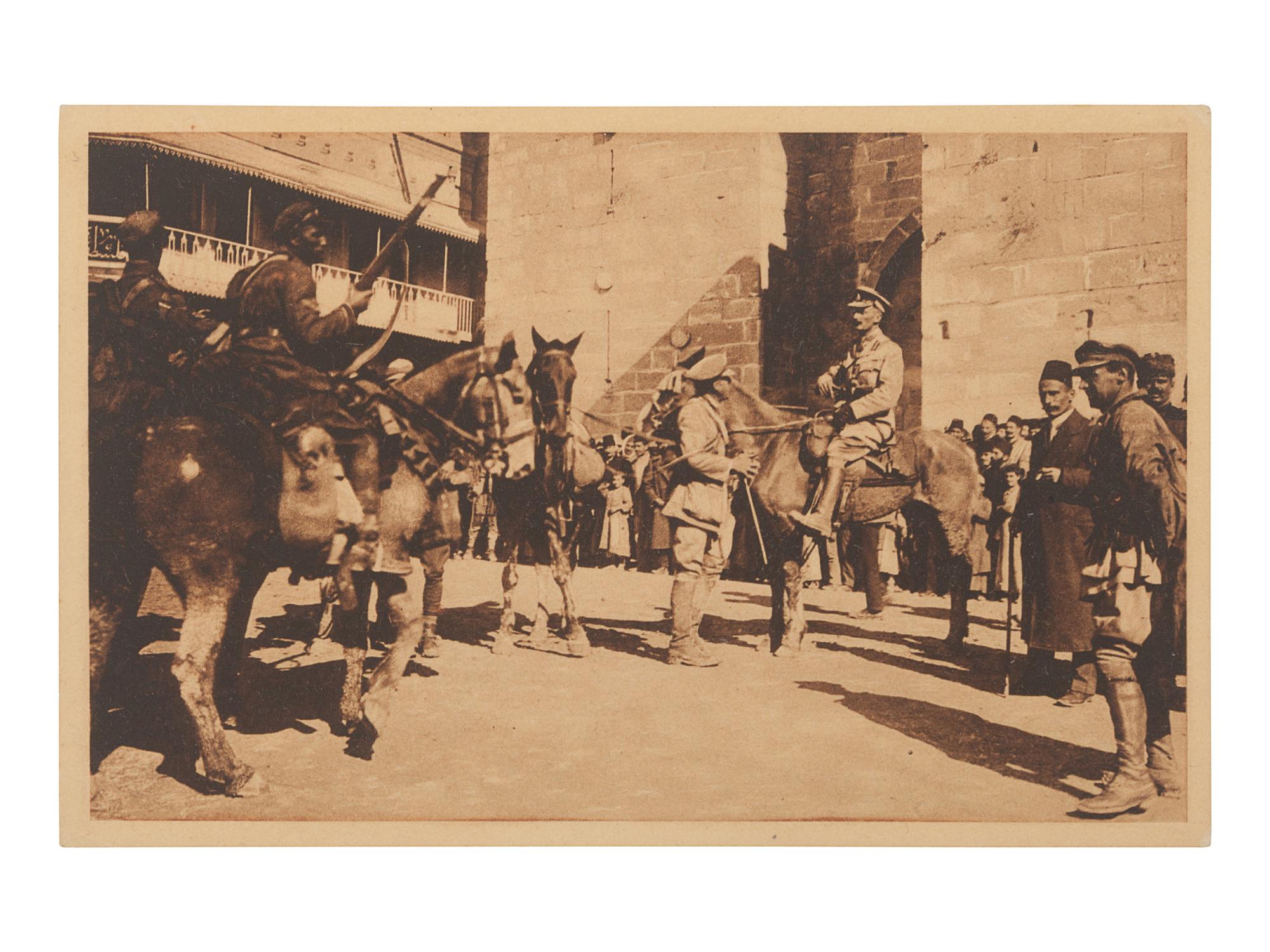 [LAWRENCE, T. E.] -- ALLENBY, Edmund Henry Hynman, 1st Viscount Allenby of Megiddo (1861-1936). Photographic print portrait of Allenby in his military uniform, photo by H. Walter Barnett, signed “Edmund H. Allenby / General”. [N.d., ca 1917]. With caption Commander in Chief of the Egyptian Expeditionary Force from June 1917.