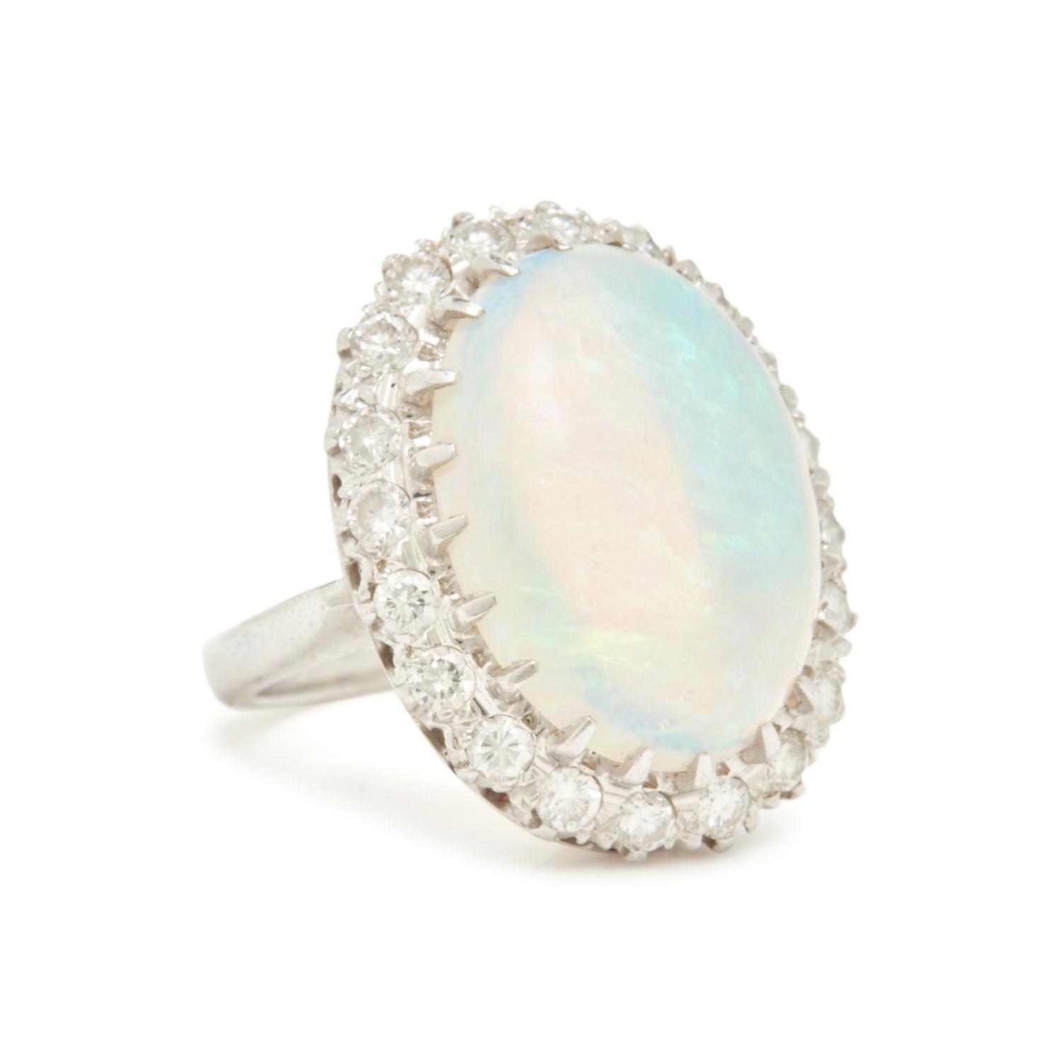 OPAL AND DIAMOND RING