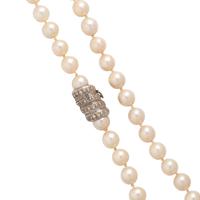 CULTURED PEARL AND DIAMOND NECKLACE