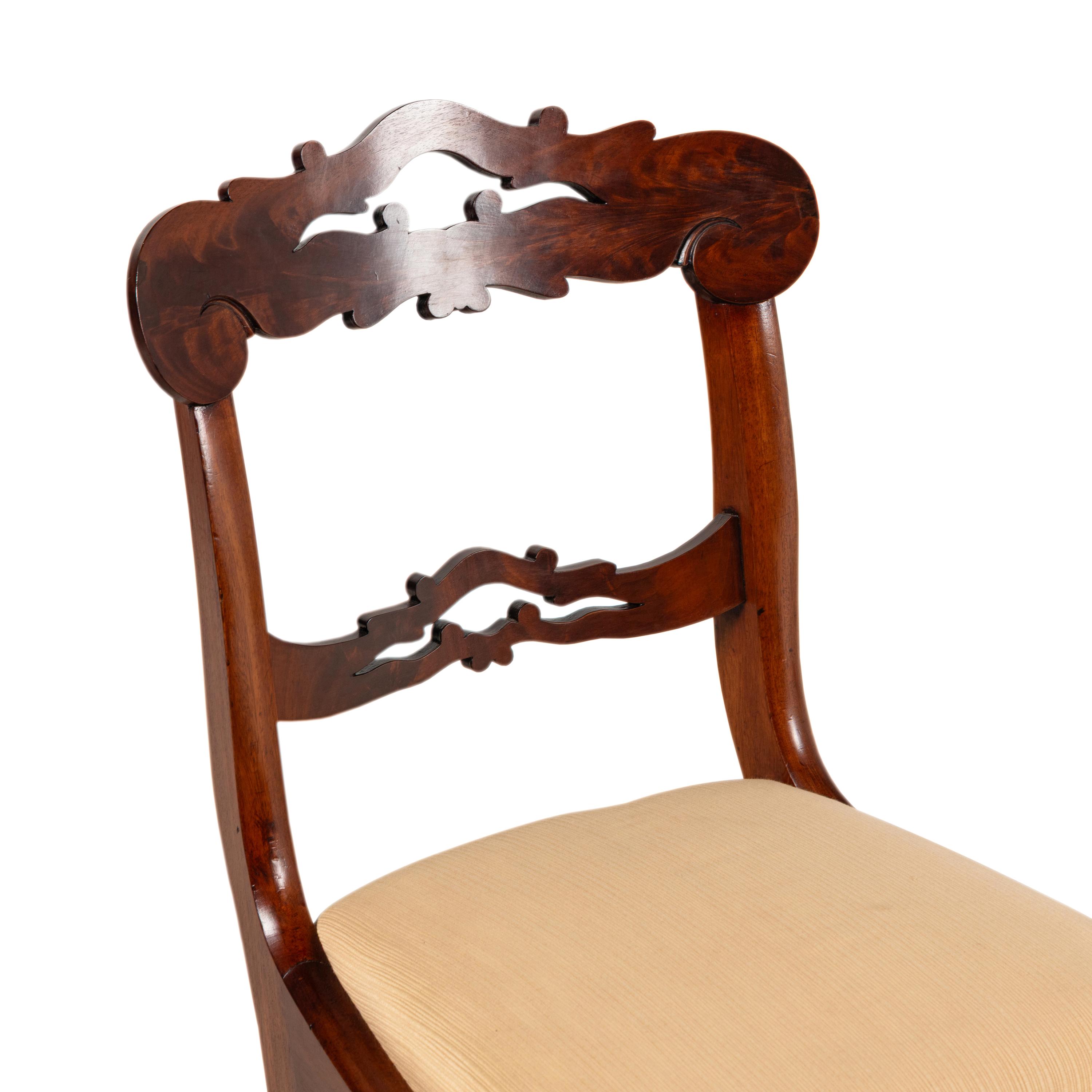 A Pair of Classical Style Mahogany Side Chairs