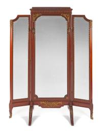 A Louis XVI Style Gilt Bronze Mounted Mahogany Dressing Mirror Height 89 1/2 x width 67 1/2 inches. — LATE 19TH/EARLY 20TH CENTURY