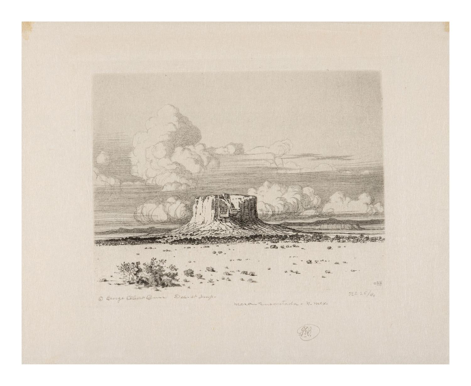 Three Works: Mesa Encantada, N. Mex, Pinon Trees - New Mexico, and Navajo Church