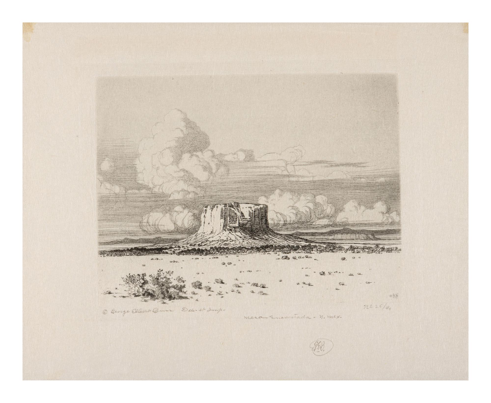 Three Works: Mesa Encantada, N. Mex, Pinon Trees - New Mexico, and Navajo Church