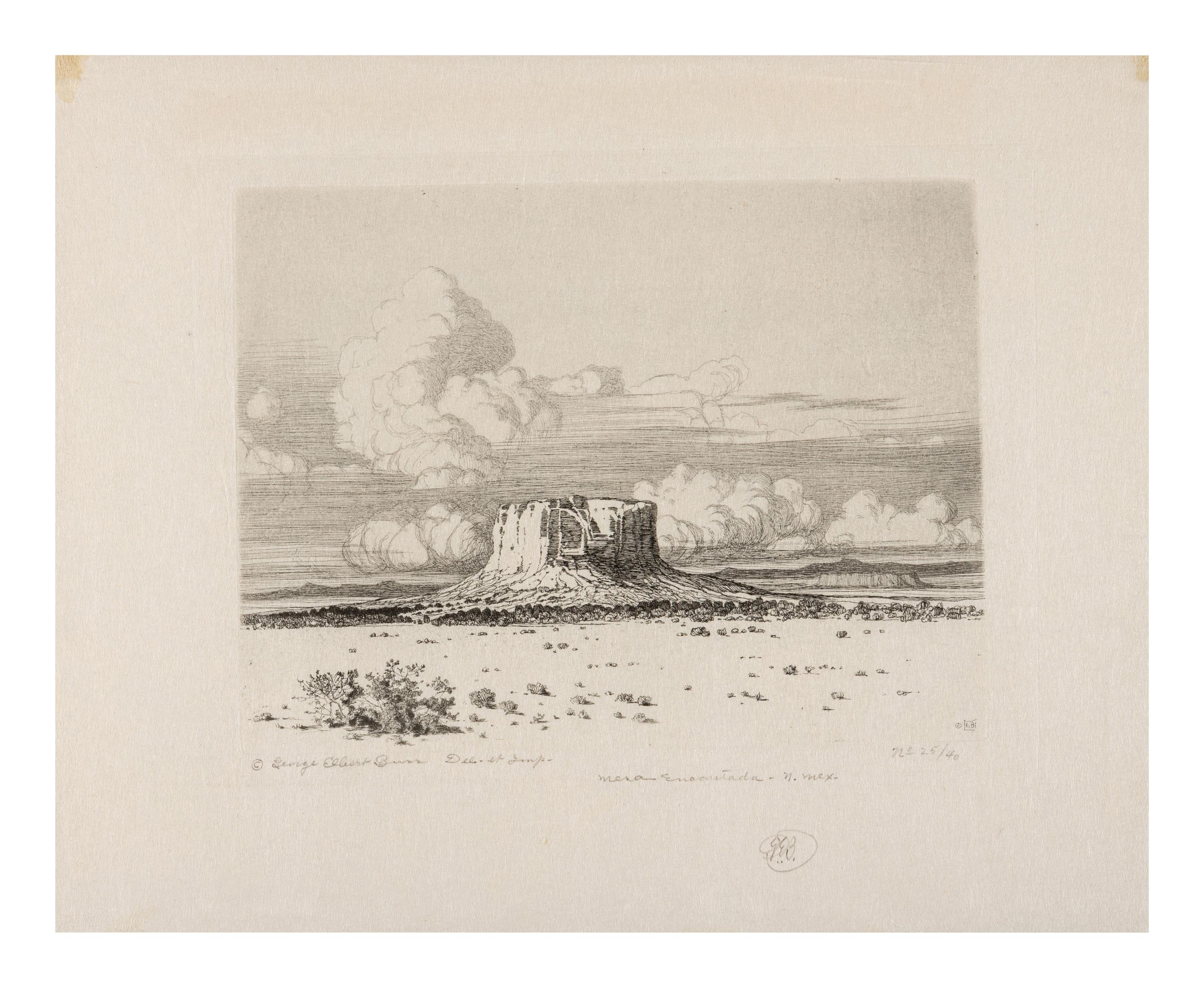 Three Works: Mesa Encantada, N. Mex, Pinon Trees - New Mexico, and Navajo Church