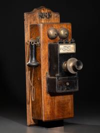 A Kellogg Oak Wall Telephone