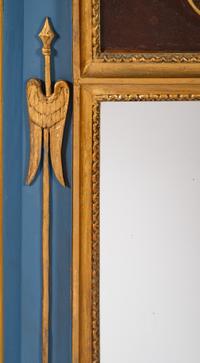 A French Painted Trumeau Mirror