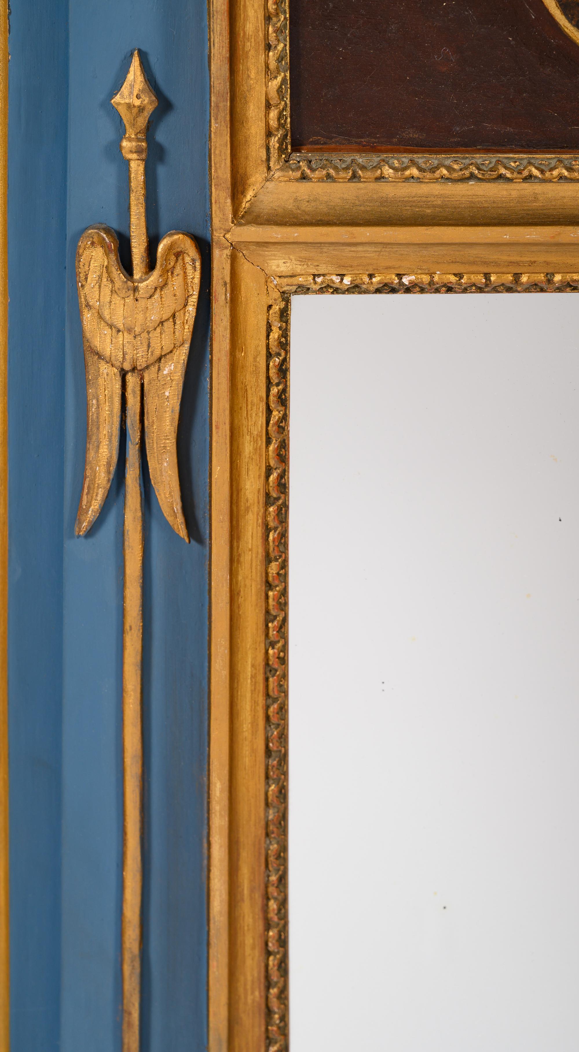 A French Painted Trumeau Mirror