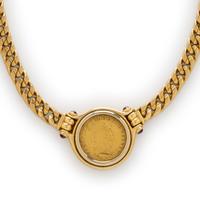 BULGARI, YELLOW GOLD 1806 EARLY AMERICAN HALF EAGLE 'MONETE' NECKLACE