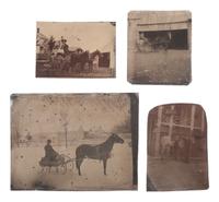 [EARLY PHOTOGRAPHY]. 19 indoor & outdoor tintypes, incl. hunters, cowboys, & curious characters.