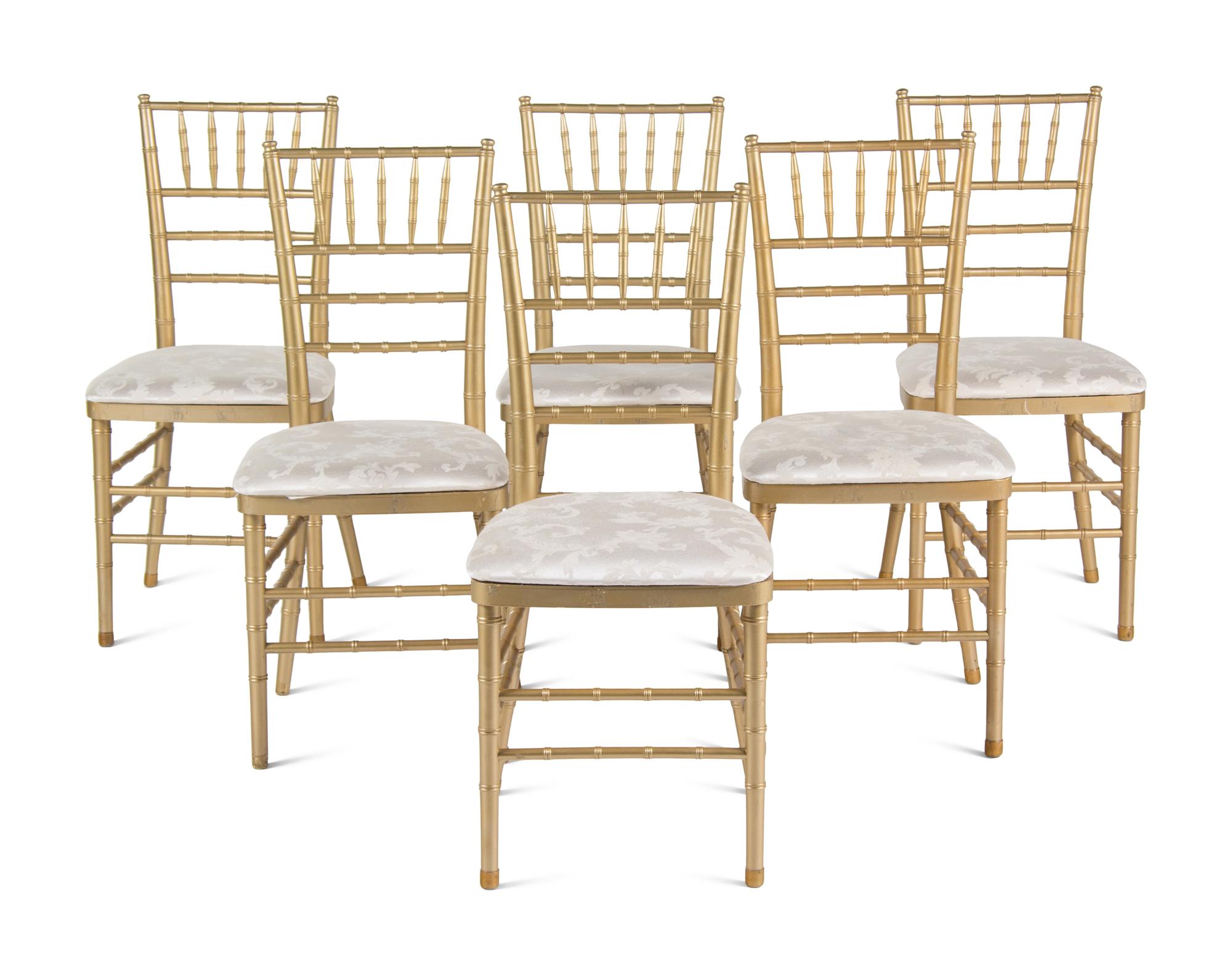 A Set of Thirteen Gold-Painted Ballroom Chairs