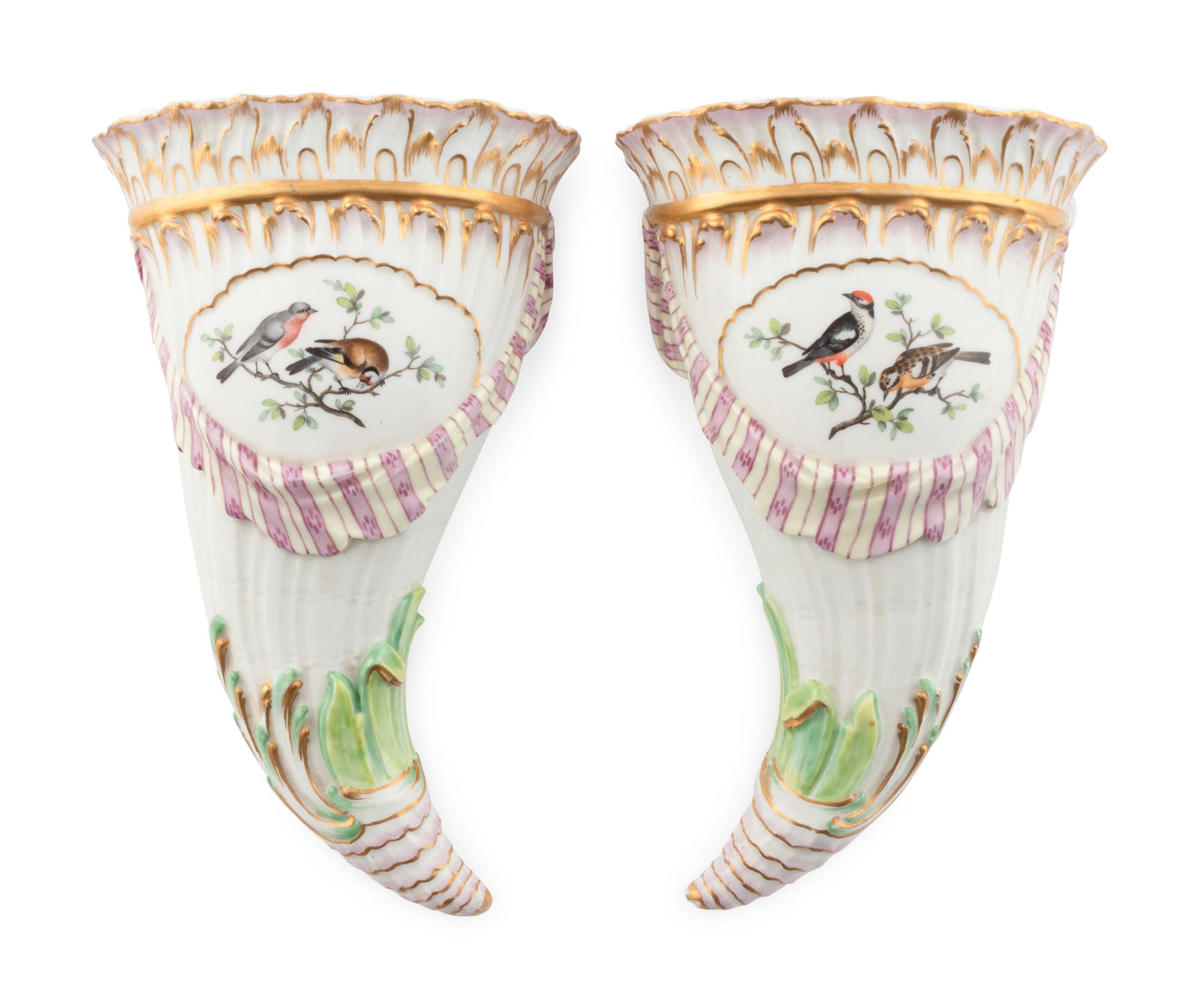 A Pair of Berlin [K.P.M] Porcelain Wall-Pockets