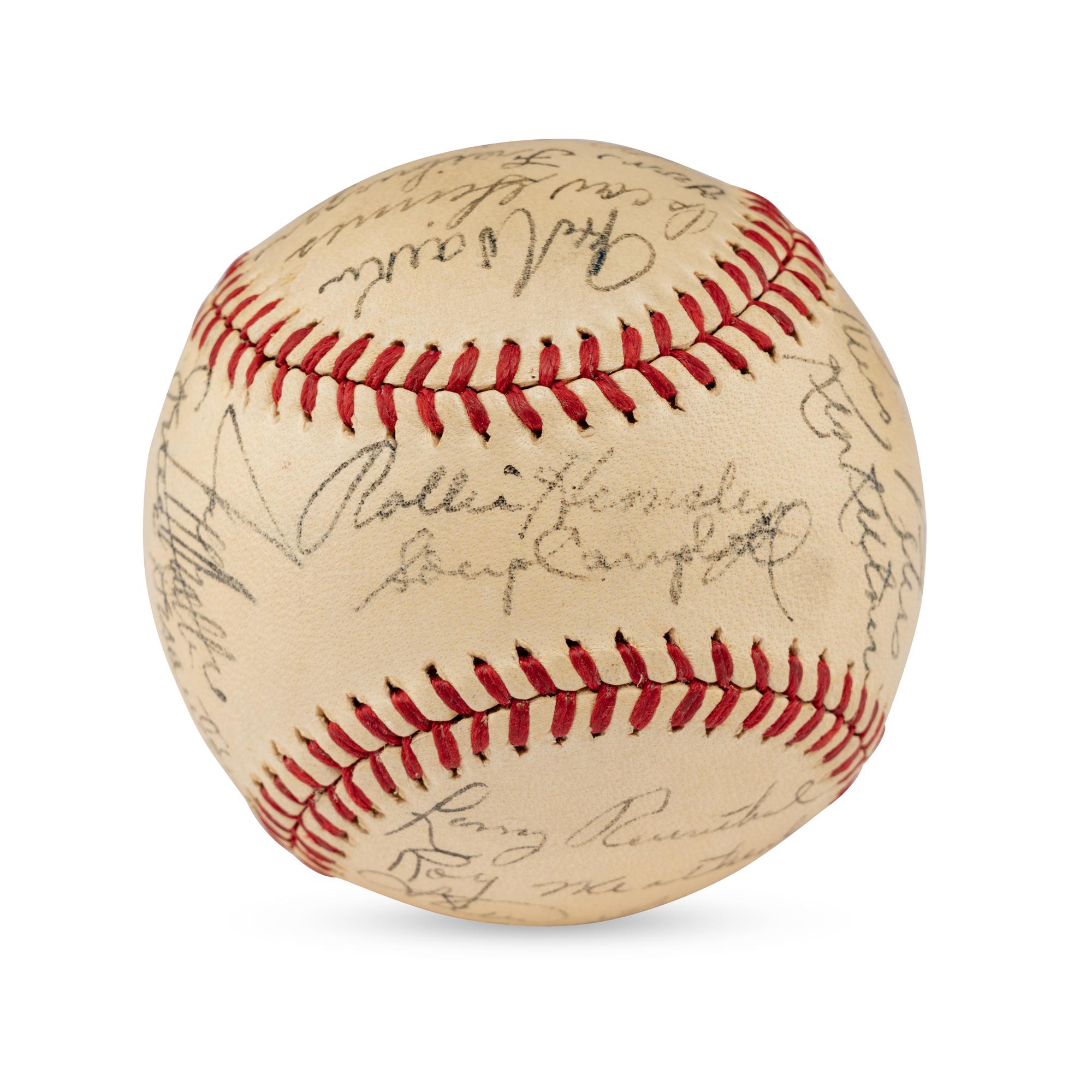 A 1941 Cleveland Indians Team Signed Autograph Baseball (PSA Letter of Authenticity),
