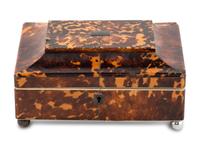 A Regency Tortoise Shell Jewelry Box