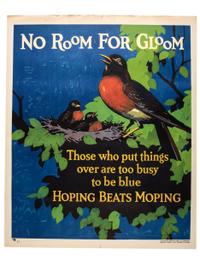 [POSTERS]. A group of 2 Mather Work posters, incl. ELMES, Willard Frederic, artist. Hungry! Spoiled work feeds the vulture of waste. Starve Him! Chicago: Mather & Co., 1929.