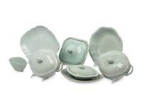Eight Chinese Export White Glazed Porcelain Wares