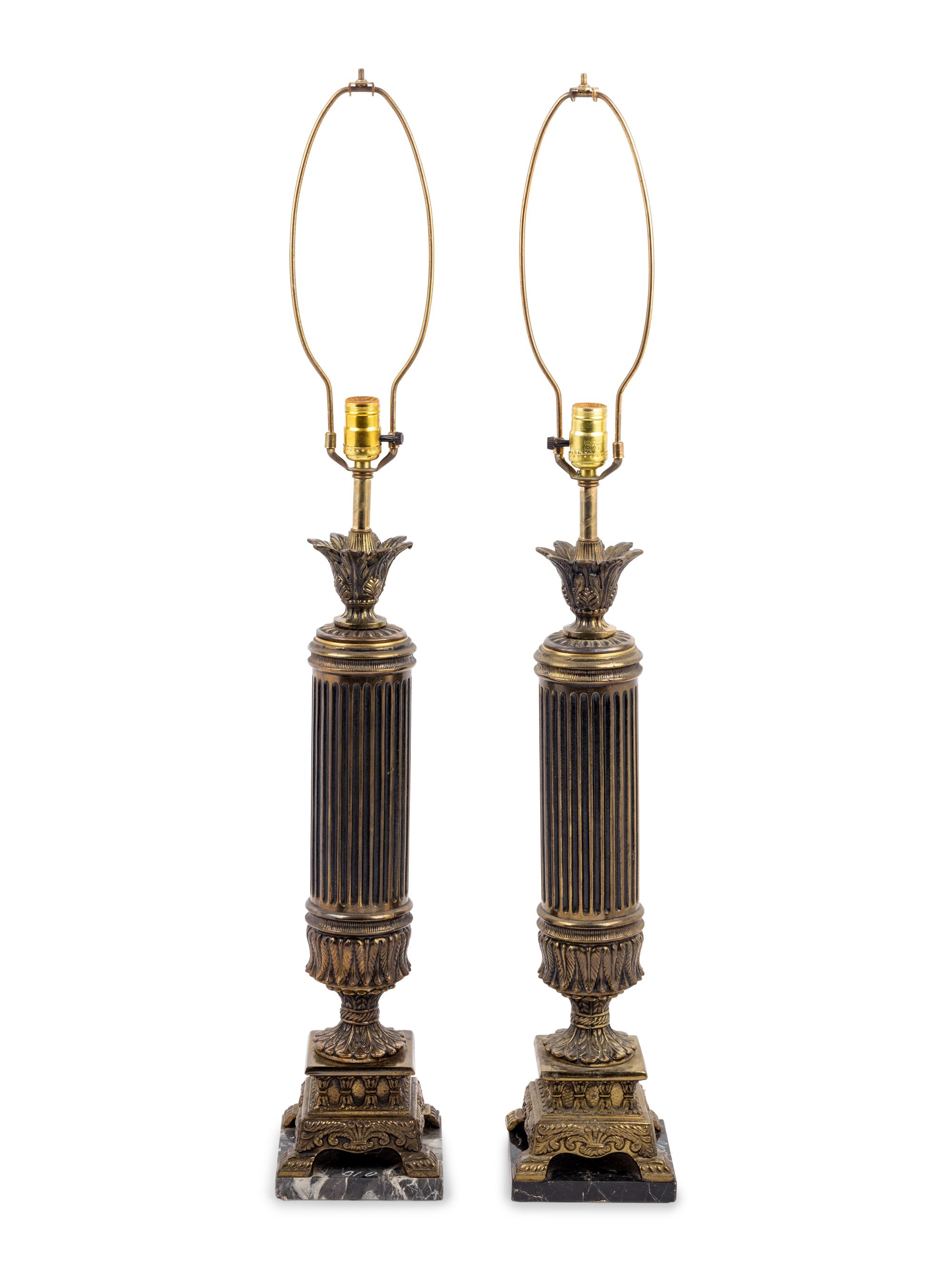 A Pair of Continental Mixed Metal Lamps