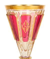 A Set of Bohemian Gilt Decorated Glass Stemware
