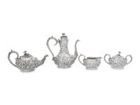 An S. Kirk and Son Silver Repousse Four-Piece Tea and Coffee Service