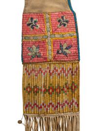 Hidatsa Quilled Hide Tobacco Bag