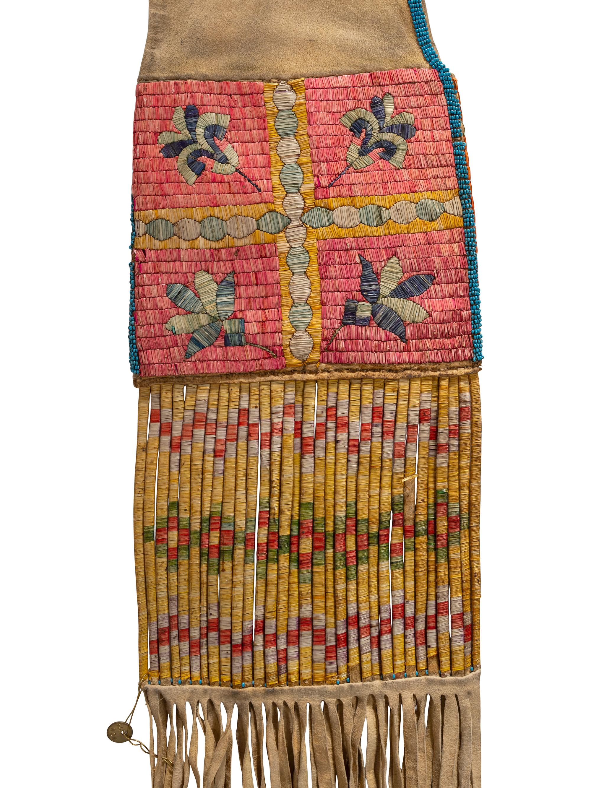 Hidatsa Quilled Hide Tobacco Bag