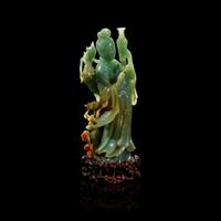 A Chinese carved jadeite meiren