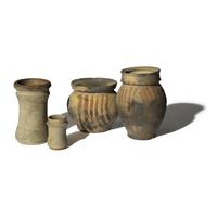 Four French Earthenware and Terracotta Funerary Vessels and Pharmacy Jars