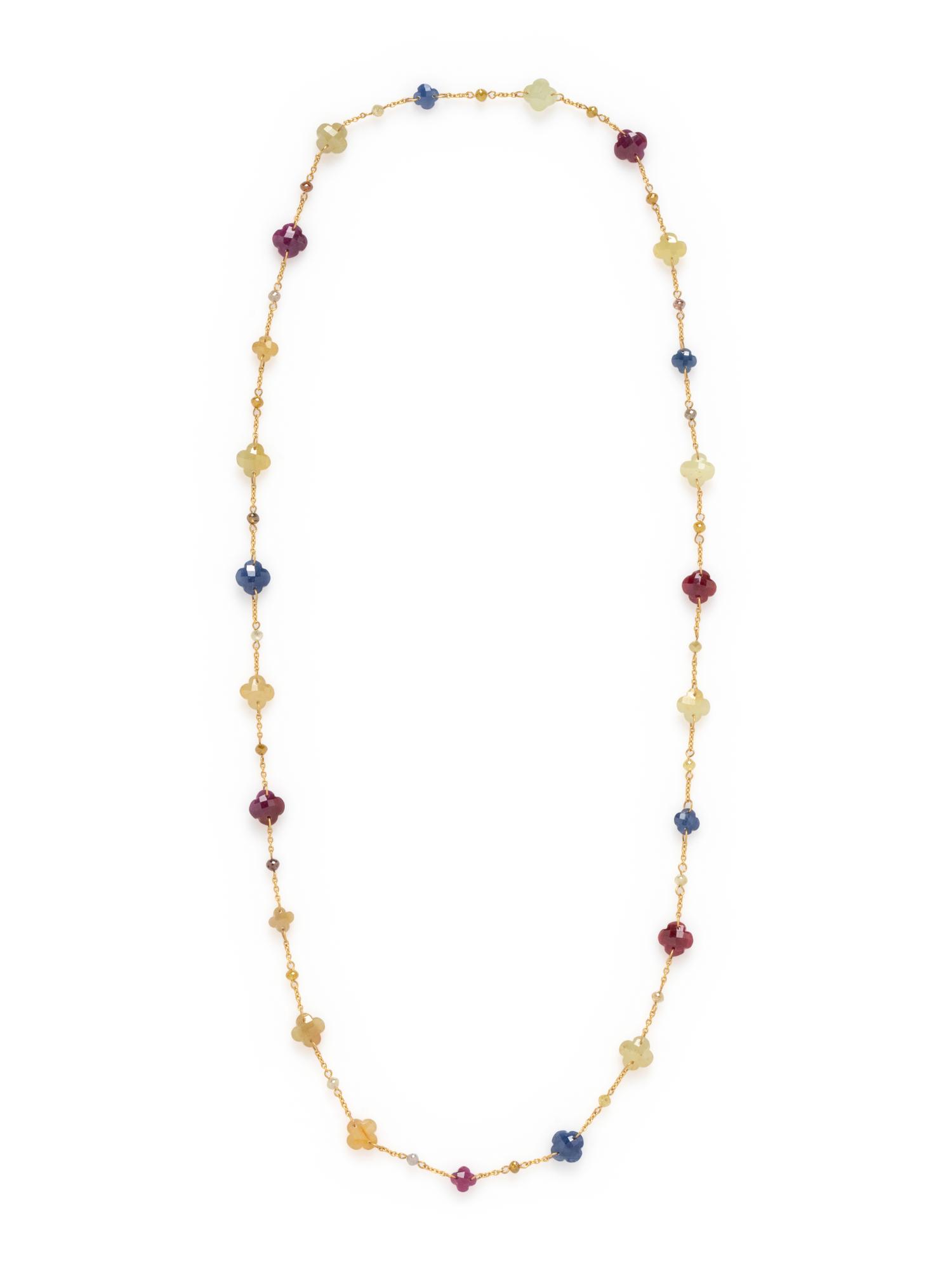 SAPPHIRE AND COLORED DIAMOND NECKLACE