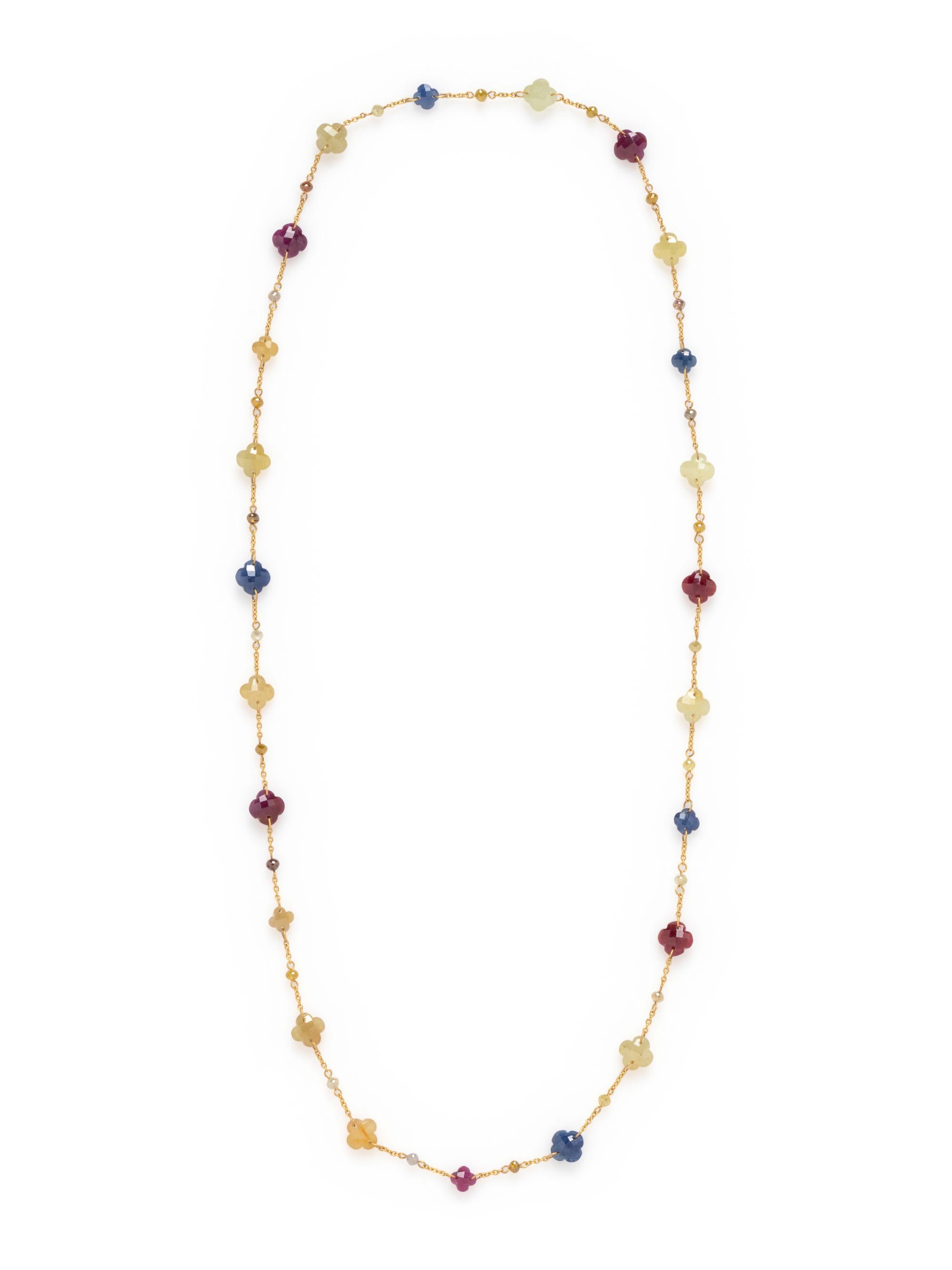 SAPPHIRE AND COLORED DIAMOND NECKLACE