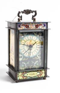 A Brass Cased Polychrome Decorated Carriage Clock Height 5 3/4 inches. — EARLY 20TH CENTURY