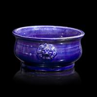 A Small Chinese Aubergine Glazed Censer, 18th Century 清中期 茄皮紫釉鋪首小香爐