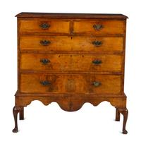 A George III Burlwood Chest of Drawers on Stand