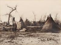 HUFFMAN, L.A. (1854-1931), photographer. Sioux Chief Spotted Eagle's Hostile Village Tongue River Valley Montana Territory, Nov. 1874 .