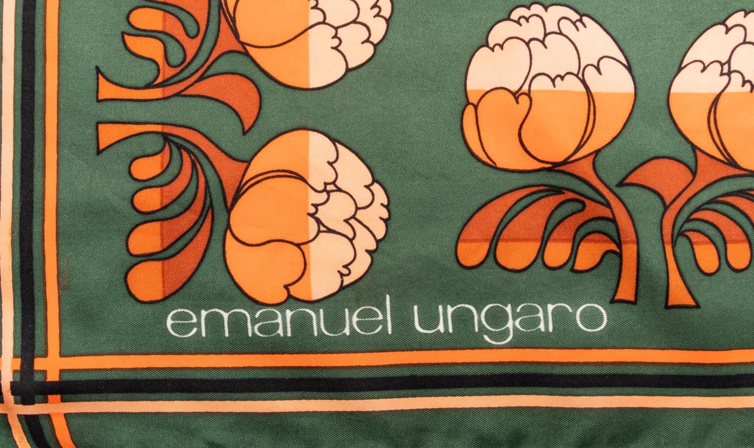 Four Vintage Designer Scarves,1960-70s: Hermès, YSL, Ungaro
