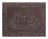 [EARLY PHOTOGRAPHY]. Landing of Columbus . Reproduction Union case crafted in wood.