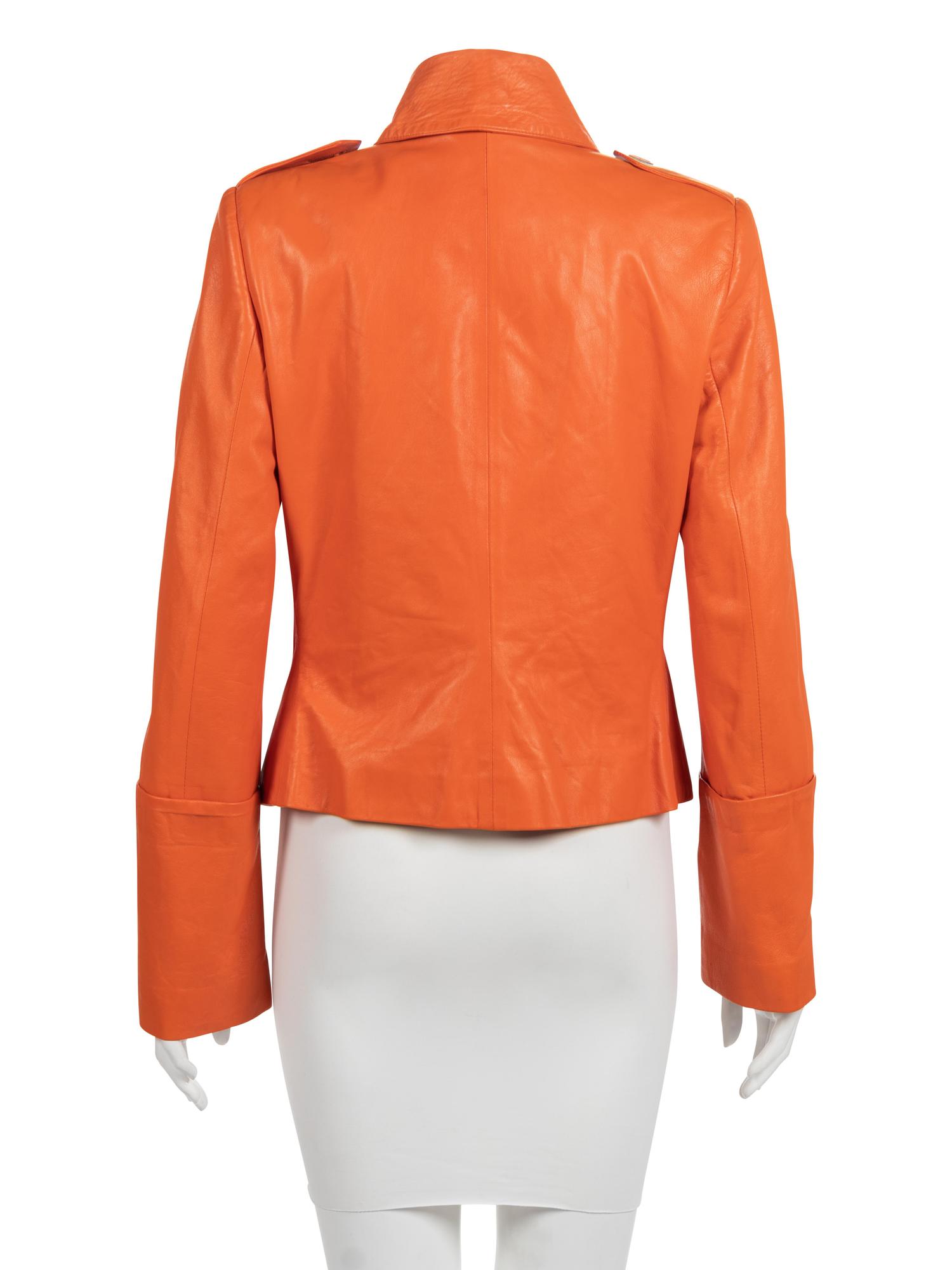 Alexander McQueen Orange Leather Jacket, 2000s