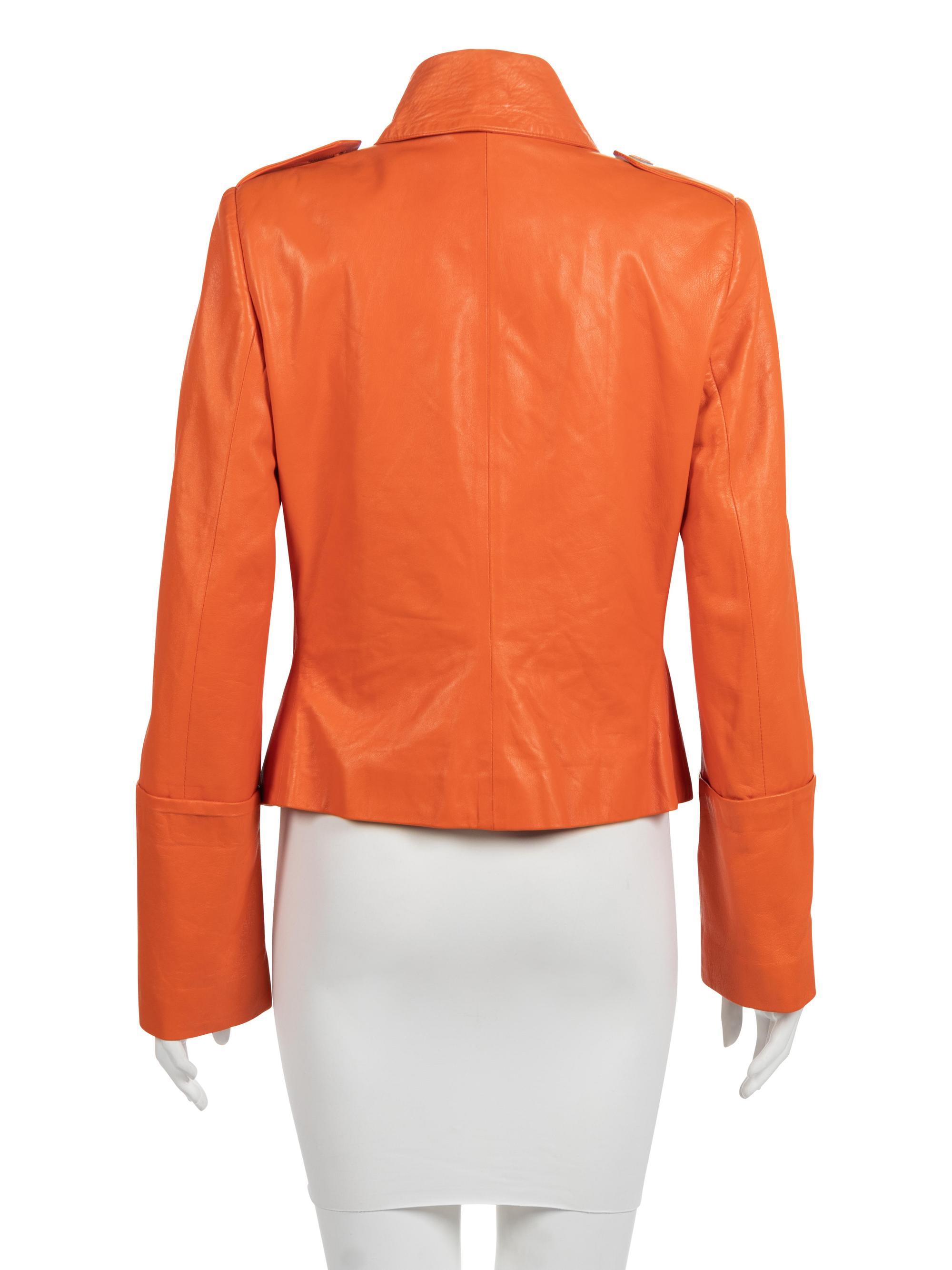 Alexander McQueen Orange Leather Jacket, 2000s