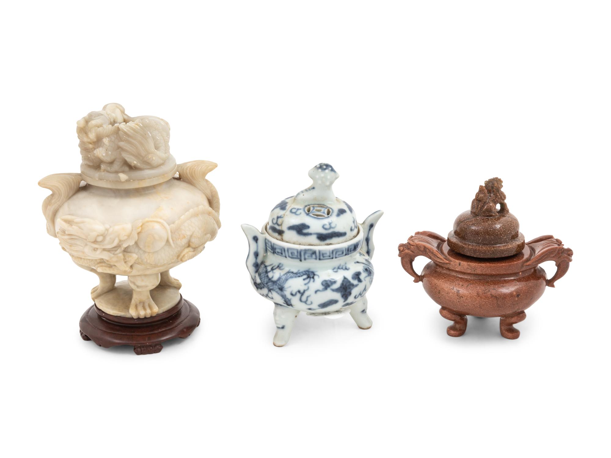 Three Chinese Incense Burners