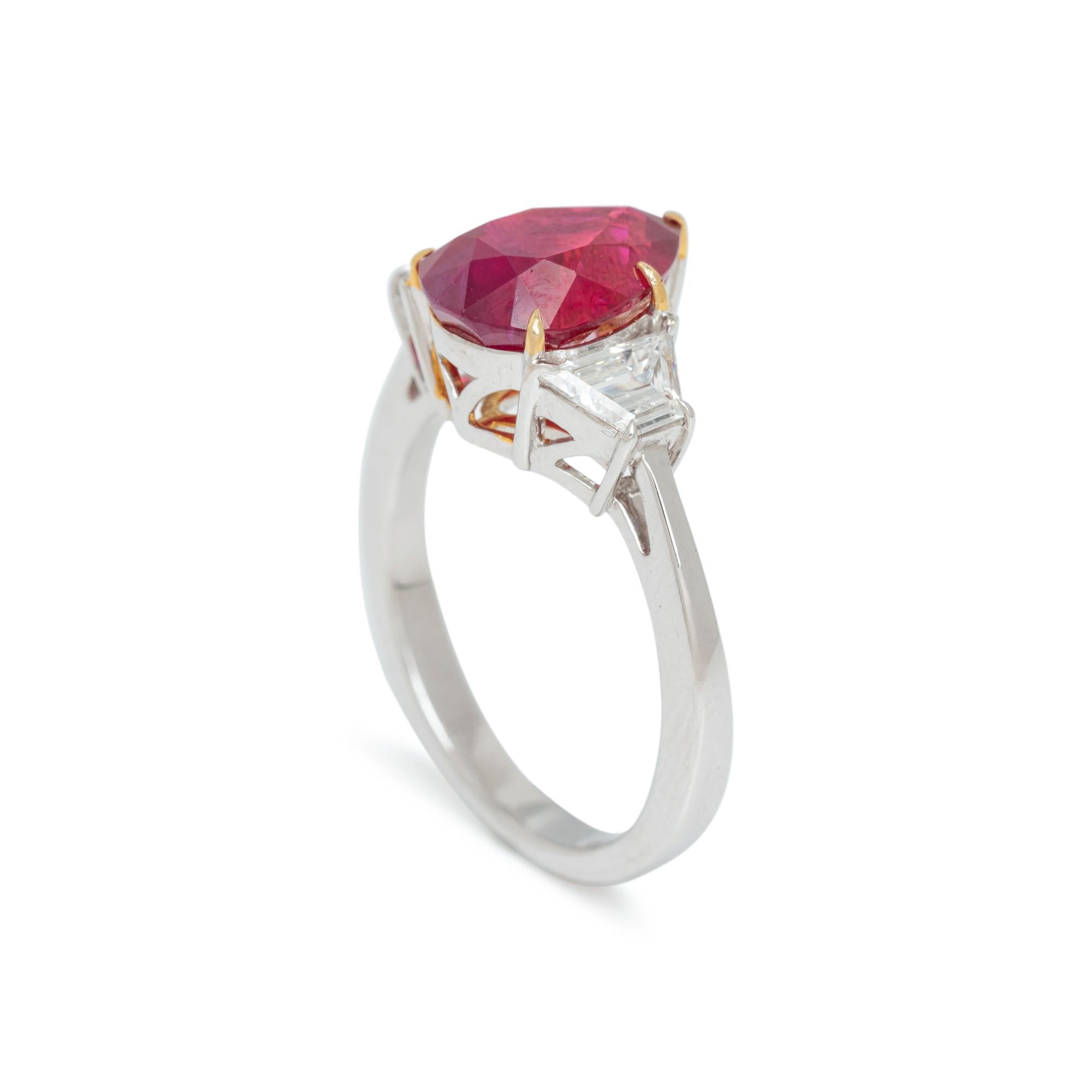 BURMESE RUBY AND DIAMOND RING